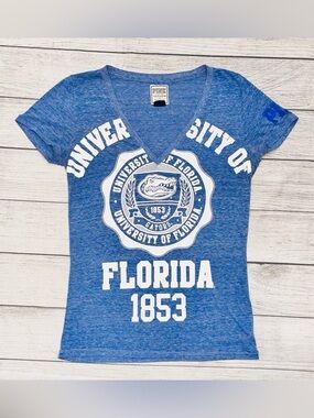 PINK Victoria's Secret Blue University of Florida V-Neck Tee
